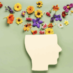 Image of a head with flowers on top.